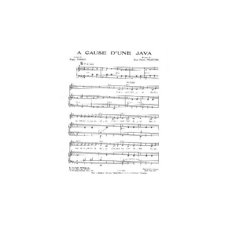 Partition A CAUSE D'UNE JAVA Roger VARNAY