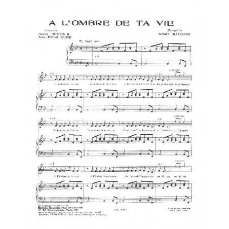 A L'OMBRE DE TA VIE