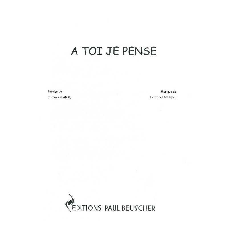 Partition A TOI JE PENSE Clément DUHOUR