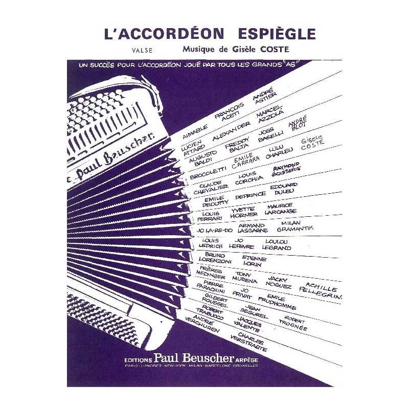 Partition ACCORDEON ESPIEGLE Marcel AZZOLA