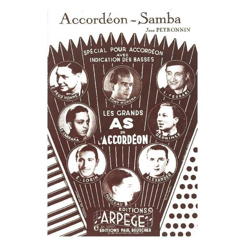 Partition ACCORDEON SAMBA Emile CARRARA