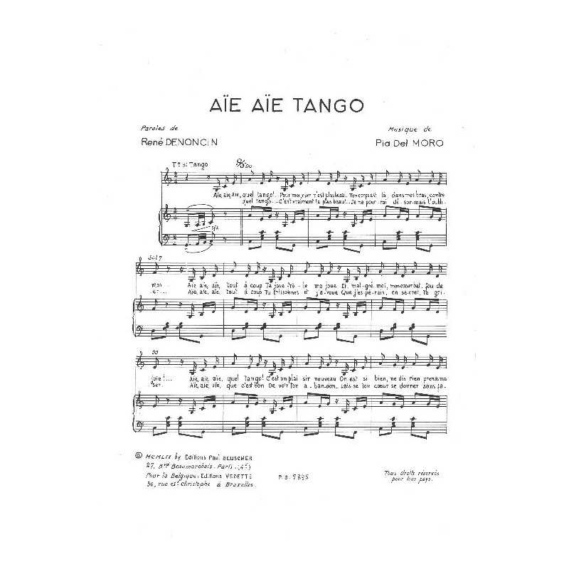 Partition AIE AIE TANGO René DENONCIN