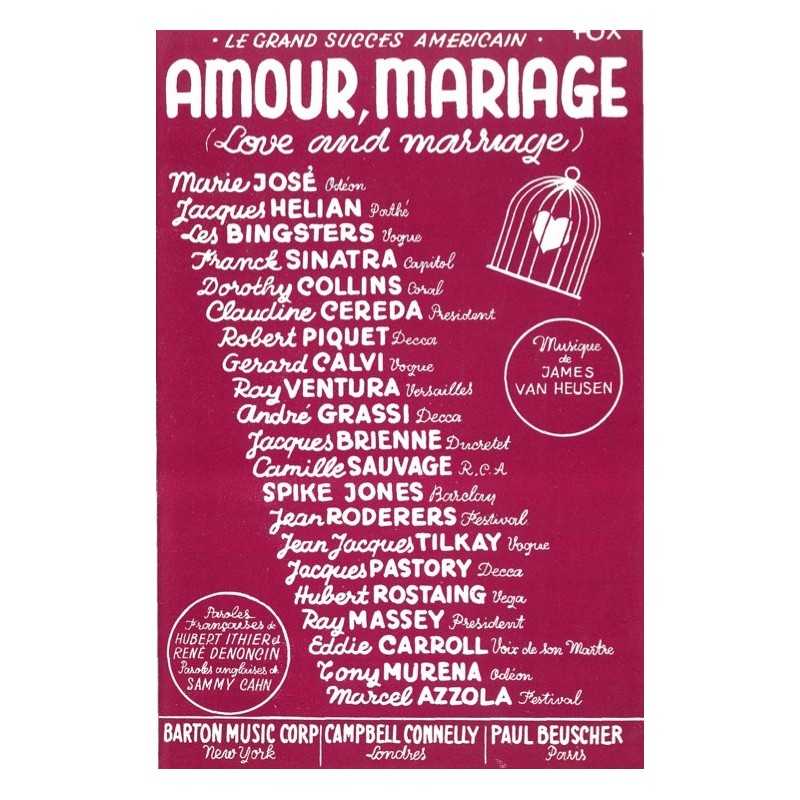 Partition AMOUR MARIAGE (LOVE AND MARRIAGE) Jacques HÉLIAN