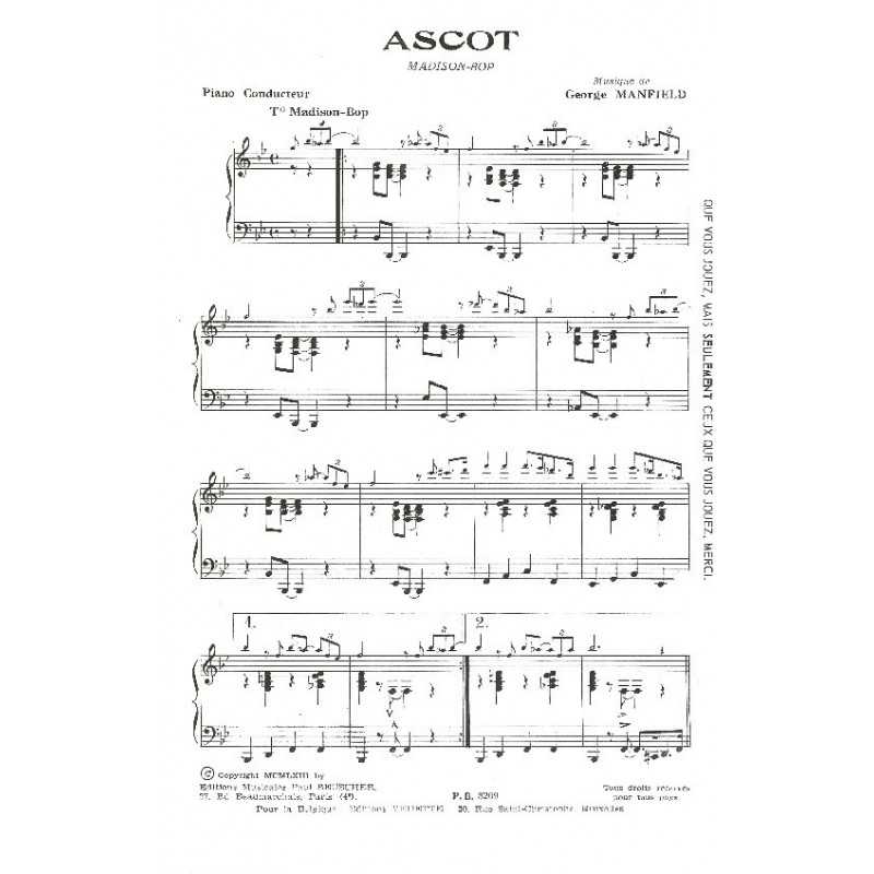Partition ASCOT Georges MANFIELD