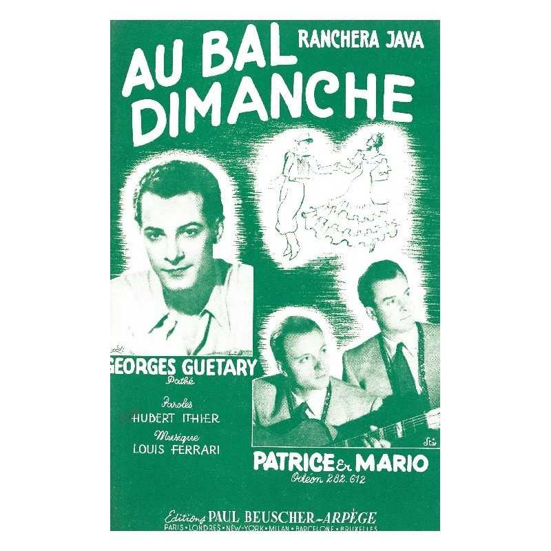 Partition AU BAL DIMANCHE Georges GUETARY