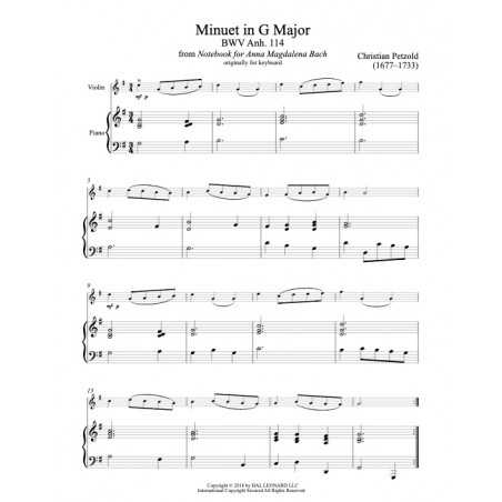 MINUET IN G MAJOR BWV 114