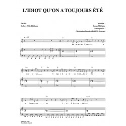 Sheet music L’IDIOT QU’ON A TOUJOURS ÉTÉ Hubert Félix Thiéfaine
