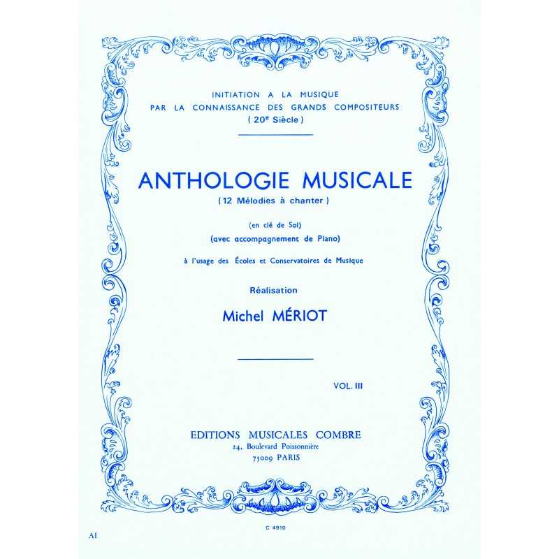 ANTHOLOGIE MUSICALE VOL.3 (12 MÉLODIES À CHANTER)
