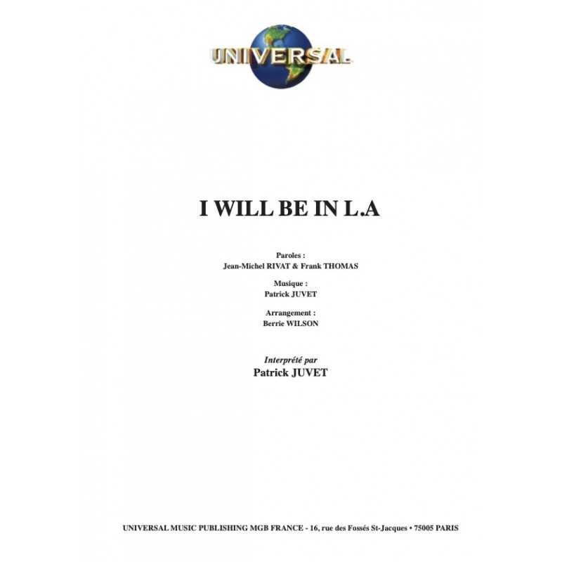 Sheet music I WILL BE IN L.A Patrick Juvet