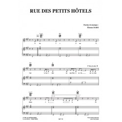 Partition RUE DES PETITS HÔTELS Etienne DAHO