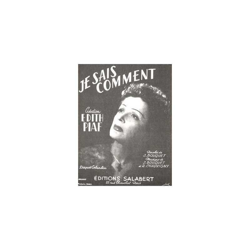 Partition JE SAIS COMMENT Édith Piaf