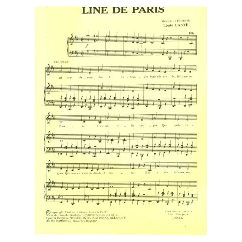 Partition LINE DE PARIS Line RENAUD