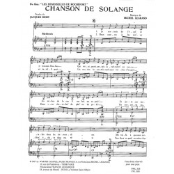 Sheet music CHANSON DE SOLANGE Michel LEGRAND PDF