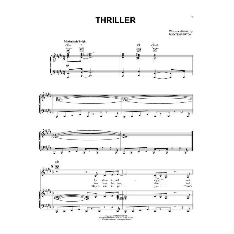 Partition THRILLER Michael Jackson