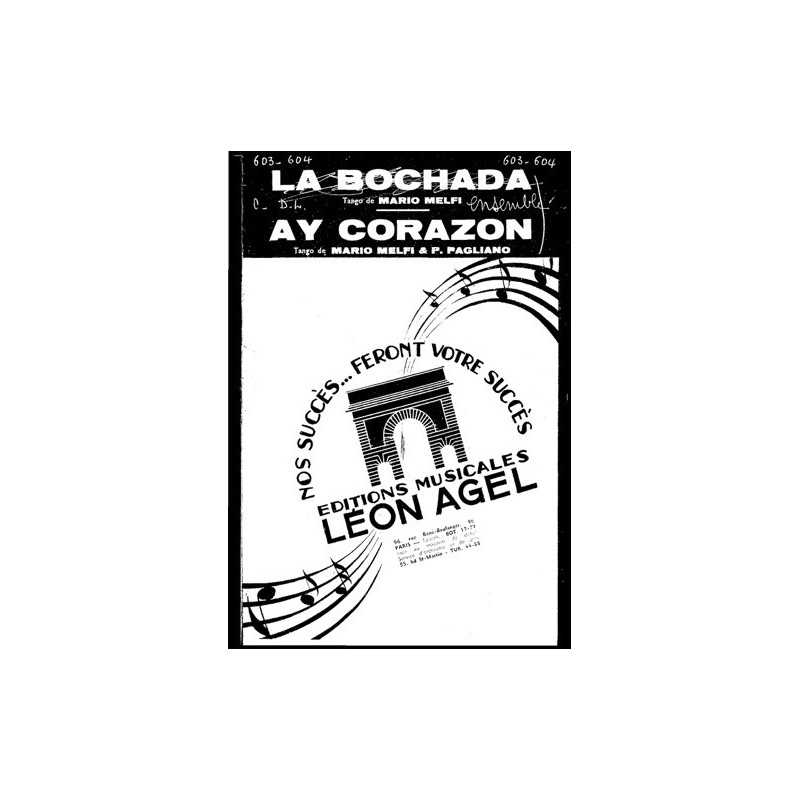 Partition AY CORAZON Léon AGEL