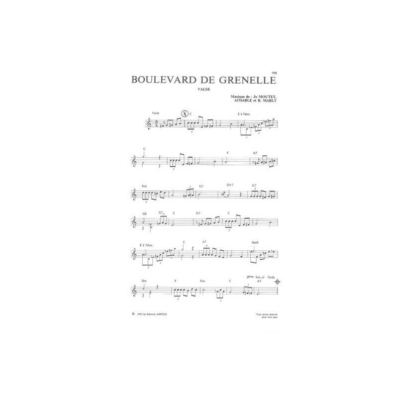 Partition BOULEVARD DE GRENELLE Jo MOUTET & AIMABLE