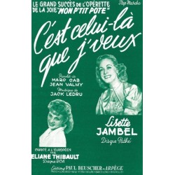 Partition C'EST CELUI-LA QUE J'VEUX Lisette JAMBEL