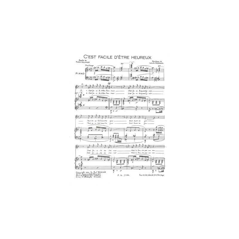 Partition C'EST FACILE D'ÊTRE HEUREUX Louis FERRARI