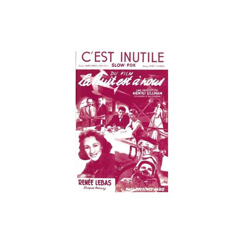Partition C'EST INUTILE Renée LEBAS