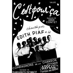 Partition C'EST POUR CA Edith PIAF