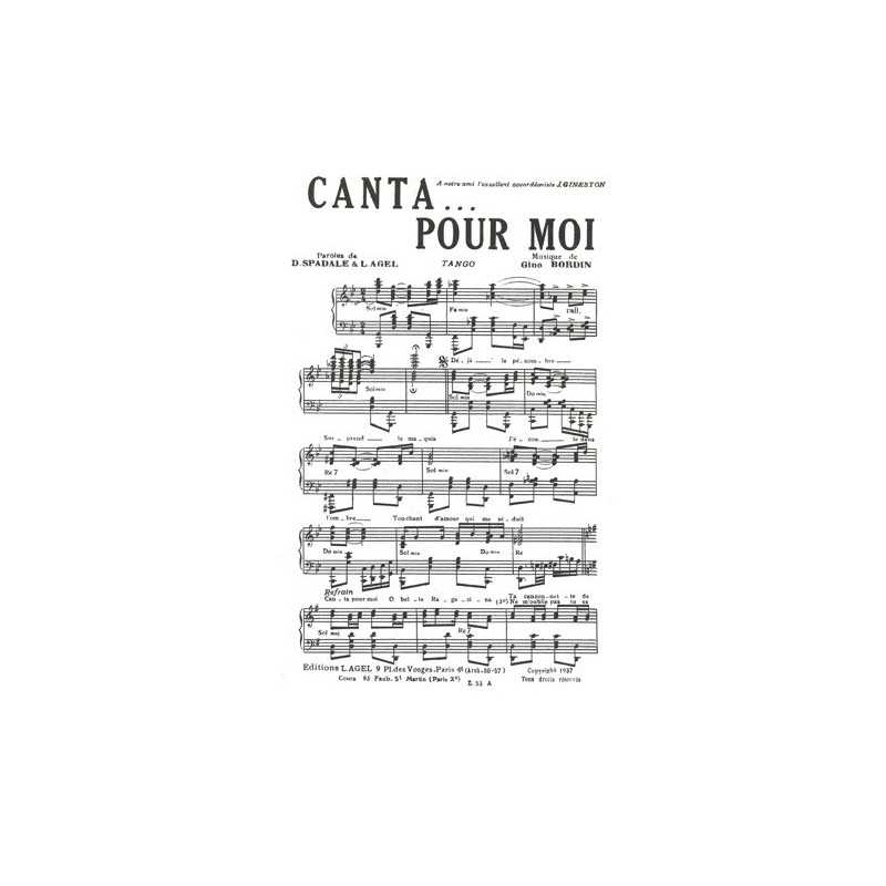 Partition CANTA... POUR MOI Léon AGEL