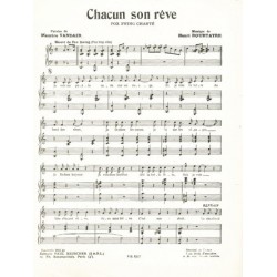Partition CHACUN SON REVE Charles TRENET