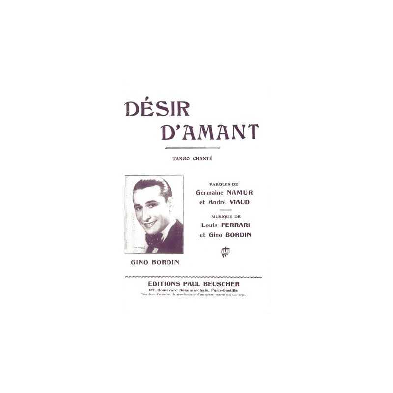 Partition DESIR D'AMANT Gino BORDIN