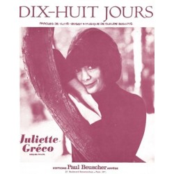 Partition DIS-HUIT JOURS Juliette GRECO