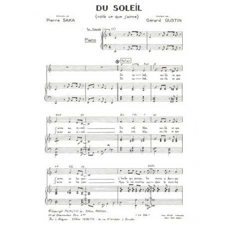 DU SOLEIL (VOILÀ CE QUE J'AIME)
