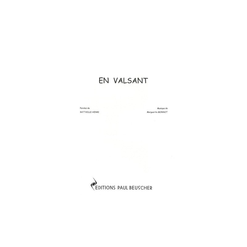 Partition EN VALSANT Marguerite MONNOT