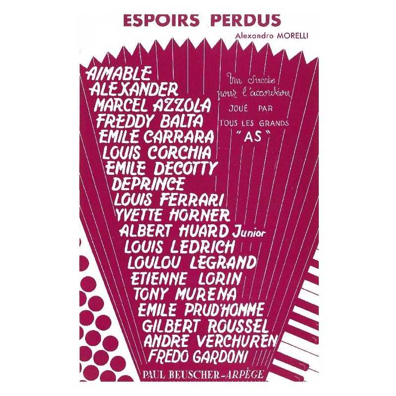 Partition ESPOIRS PERDUS AIMABLE