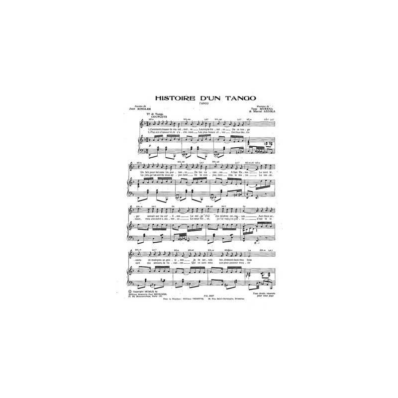 Partition HISTOIRE D'UN TANGO Marcel AZZOLA