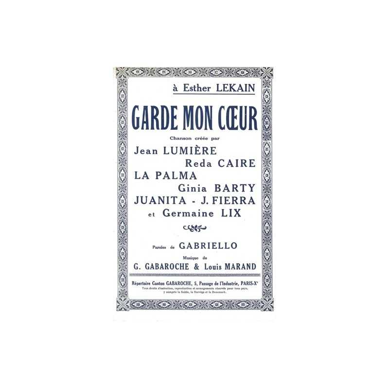 sheet music GARDE MON COEUR Reda CAIRE