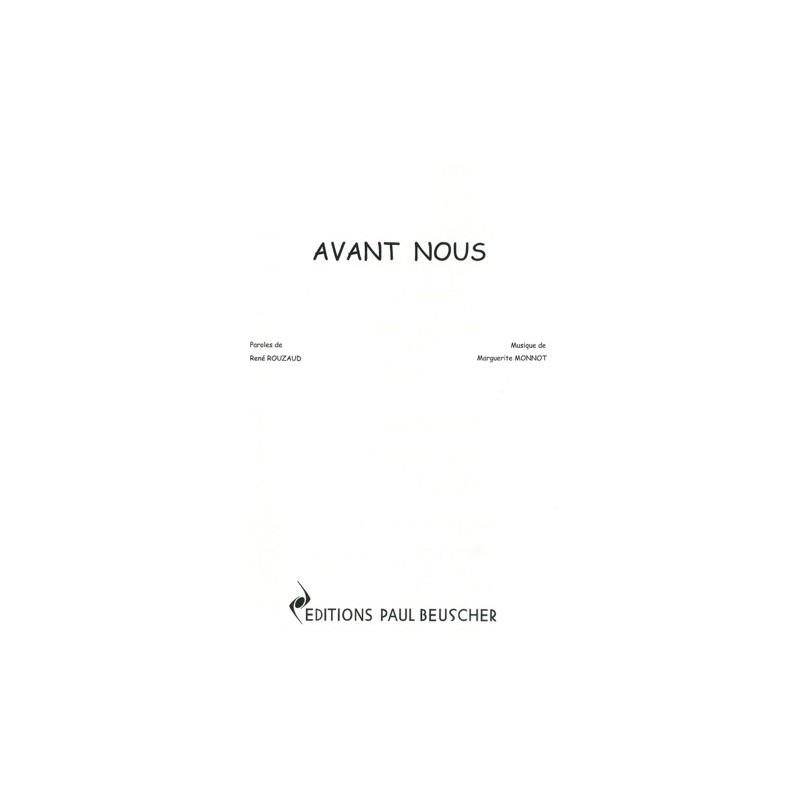 Partition AVANT NOUS Marguerite MONNOT