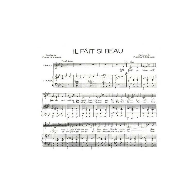 Partition IL FAIT SI BEAU Gilbert BÉCAUD