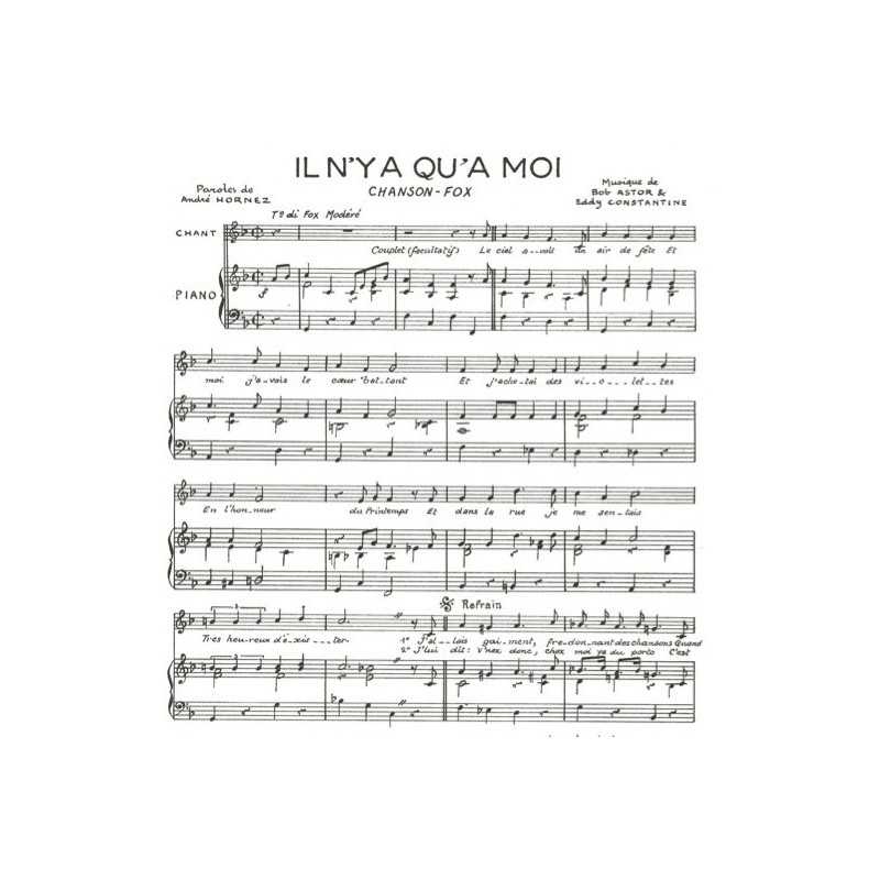 Partition IL N'Y A QU'A MOI Eddie CONSTANTINE