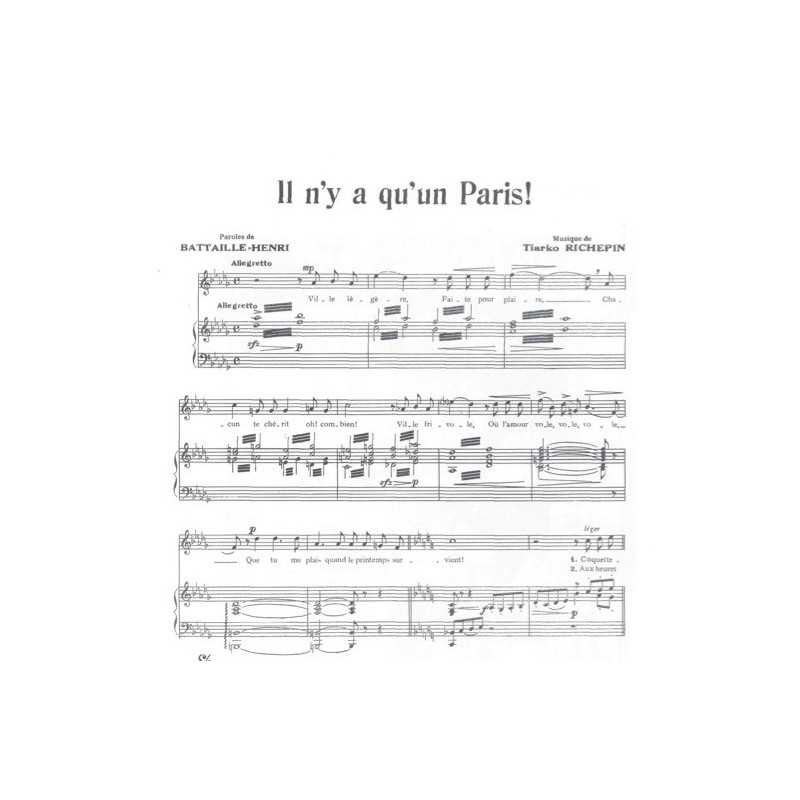Partition IL N'Y A QU'UN PARIS André DASSARY