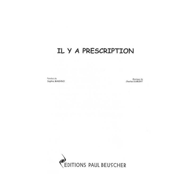 Partition IL Y A PRESCRIPTION Tony MURENA