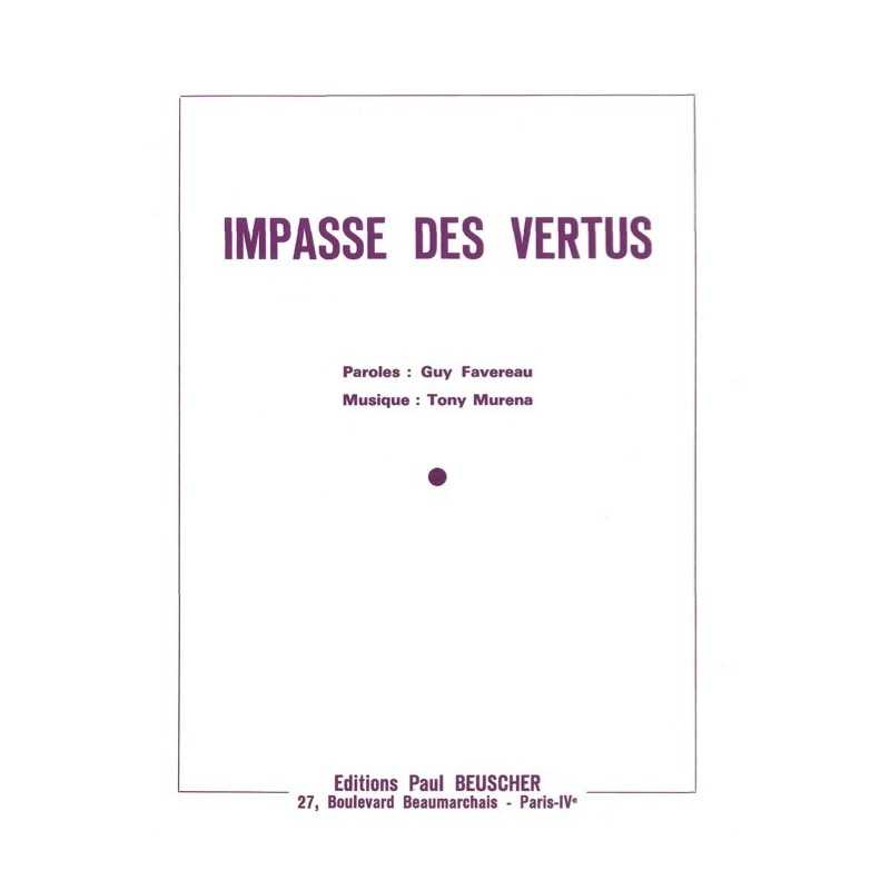 Partition IMPASSE DES VERTUS Tony MURENA