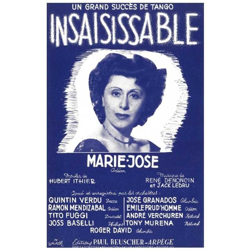 Partition INSAISISSABLE MARIE-JOSÉ