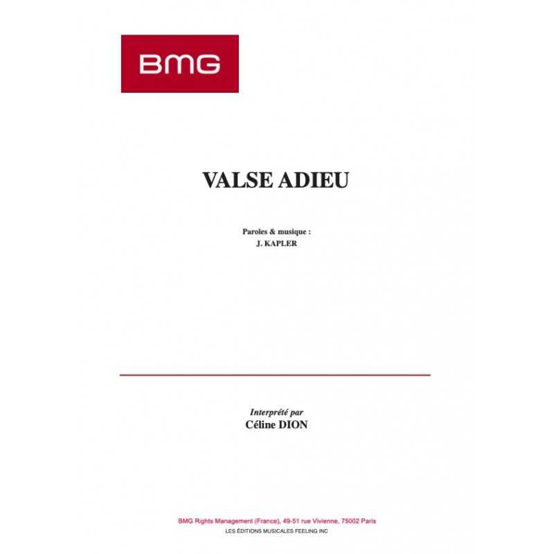 Partition VALSE ADIEU Céline Dion pdf