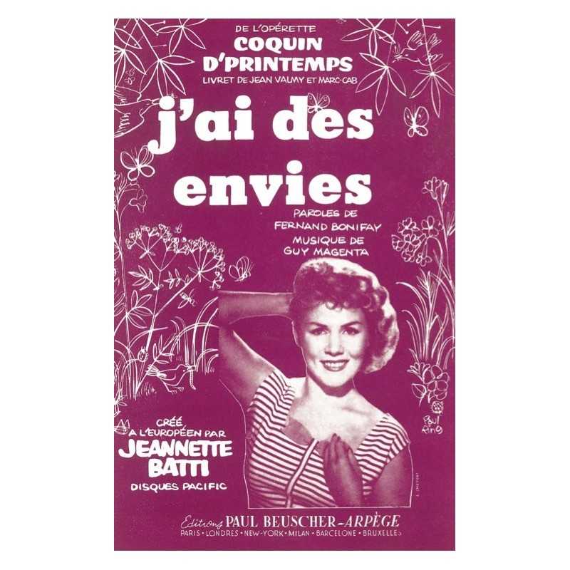 Partition J'AI DES ENVIES Jeannette BATTI