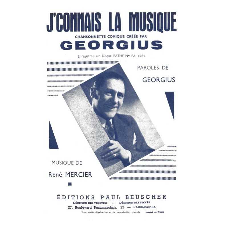 Partition J'CONNAIS LA MUSIQUE GEORGIUS