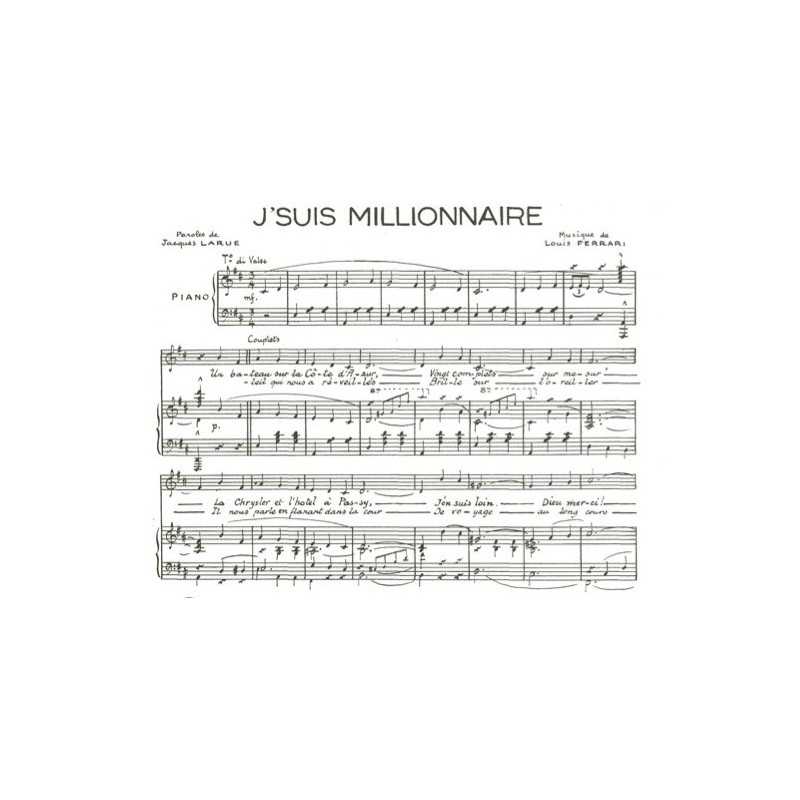 Partition J'SUIS MILLIONAIRE Raymond GIRERD