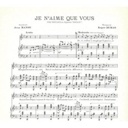 Partition JE N'AIME QUE VOUS FERNANDEL