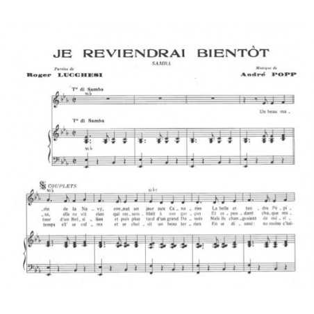 JE REVIENDRAI BIENTÔT