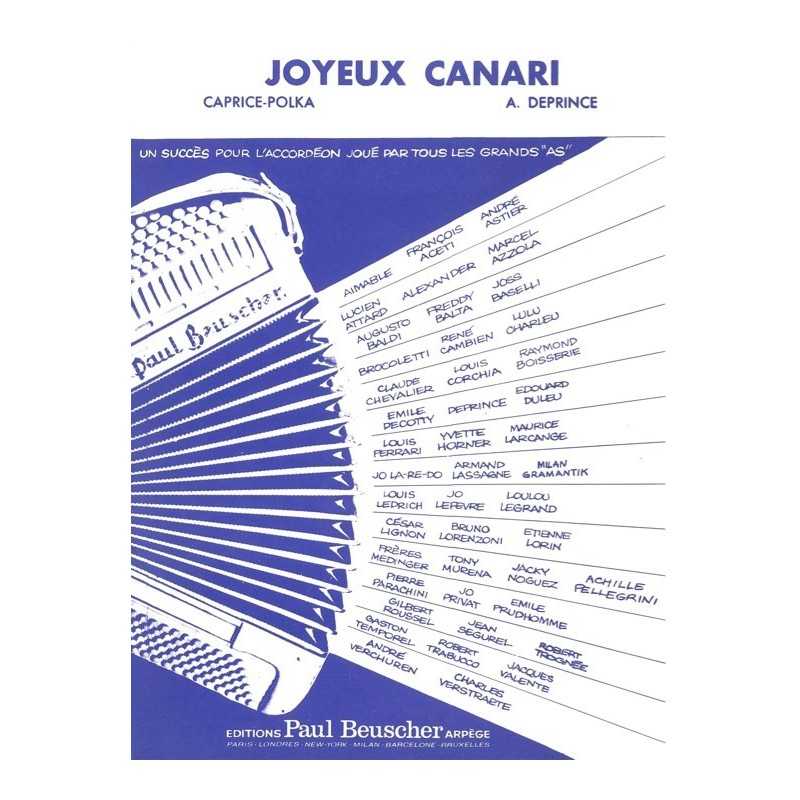 Partition JOYEUX CANARI AIMABLE