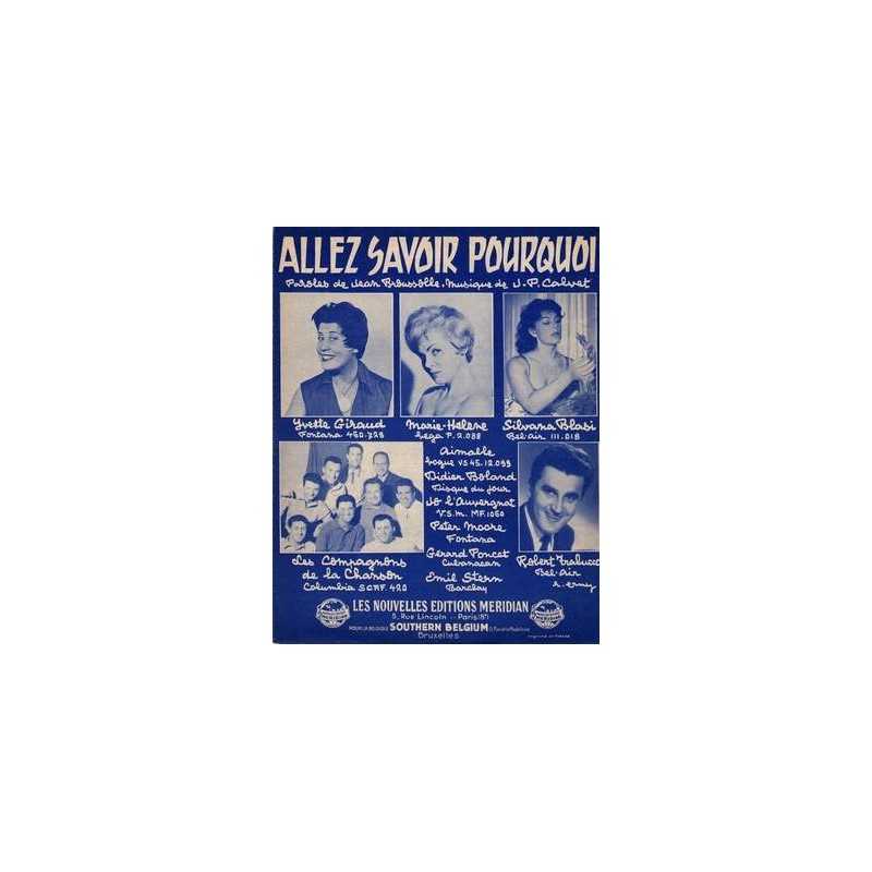 Sheet music ALLEZ SAVOIR POURQUOI Les Compagnons de la Chanson