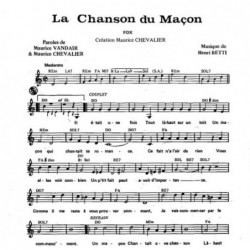Partition LA CHANSON DU MAÇON Maurice CHEVALIER