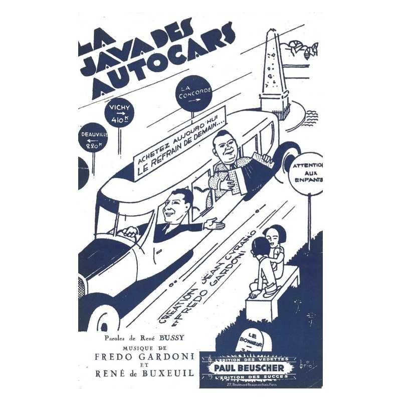 Partition LA JAVA DES AUTOCARS Fredo GARDONI